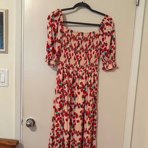 NWT Betsy Johnson Strawberry Maxi Dress XS